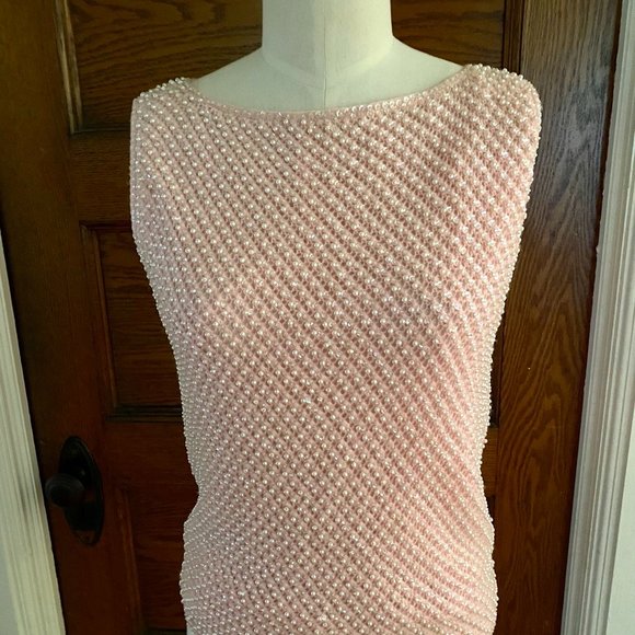 Vintage Cyn Les Seed Pearl Sequin Wool Top Size Small - Picture 4 of 6